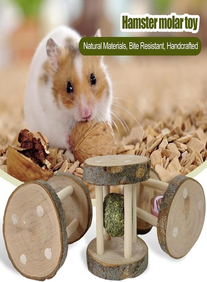 aoukoslt Hamster Rabbit Chew Toy Natural Wooden Play Toy, Wood Teeth Grinding Toy with Bell for Parrot, Rabbit, Chinchilla, Guinea Pig, Hamster Small Animals Toys for Pet Supplies, Small Animal Toys - Image 3